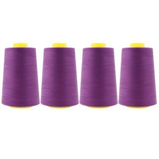 Mandala Crafts Serger Threads 콘 스풀 4팩 - 40S/2 22000야드 폴리에스터 버터 크림 실 Sergers 기계 및 오버록 퀼팅 재봉틀용