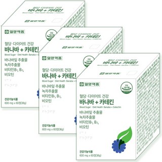 일양약품 혈당 다이어트 건강 바나바 + 카테킨 바나바잎추출물 녹차추출물 비타민B1 B2 비오틴, 3개, 60정