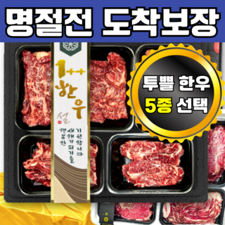 [고급부위 1++ 한우 구이용] 투뿔 한우선물세트 소고기 모듬 구이 세트, 1세트, 3호 투뿔 모듬 한판 [1.2kg]