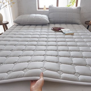 침대패드 항균 사계절 누빔 논슬립 고정밴딩, 그레이