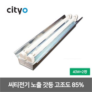 씨티 형광등기구 노출갓등 40W2등 고조도85퍼센트(13998), 13998_노출갓등40W 2등, 1개