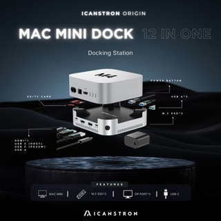 ICANSTron USB-C Mac mini 擴充座 HDMI SD/TF 4xUSB-A 2xSSD, 1個, 英國