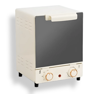 핫잇 미니오븐 가정용 광파 전기 스팀 업소용 오븐기 베이커리 홈베이킹 유리도어 15L, 크림화이트 1세트