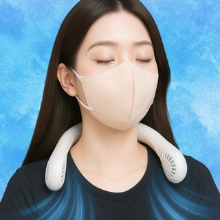누바르 휴대용 아이스쿨링 넥밴드 선풍기 2000mAh KC인증, 퓨어화이트(WT)