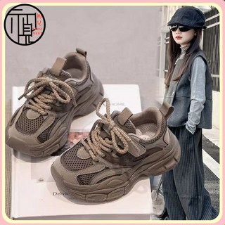 女童運動鞋新款2025兒童老爹男孩透氣魔術貼跑步中童大童休閒鞋子