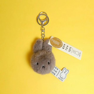 BON TON TOYS Miffy 米菲兔環保毛絨鑰匙圈, 灰褐色 8cm, 1個
