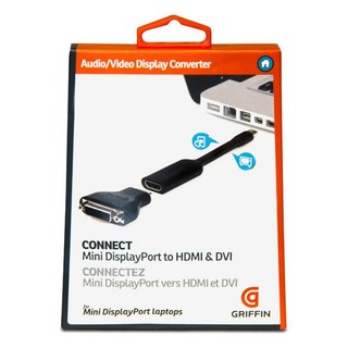 Griffin Technology Mini DisplayPort to HDMI or DVI轉接線GC17096, 1個