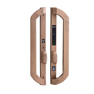 換新保固 大門指紋鎖 一指開鎖 超長門把 指紋感應室內密碼鎖 電子鎖 指紋鑰匙開鎖 辦公室指紋鎖 指紋門鎖堅固合, 1個, 【仿古銅】