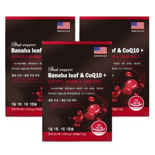 바나바잎 코큐텐 코로솔산 코엔자임Q10 크롬 셀렌 여주추출물 식후혈당상승 억제 혈압감소 항산화 도움, 60정, 3개