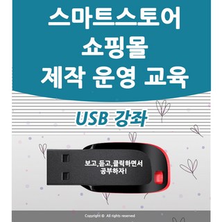 쇼핑몰제작 강좌 USB 네이버 스마트 스토어 꾸미기 제작 창업 운영 교육 인터넷 쇼핑몰 책 서적보다 좋다 스토어팜 구축 강의
