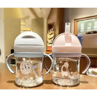 코지베베 물이 새지 않는 첫걸음 캐릭터 빨대컵 역류방지 물병 250ml, 핑크, 1개