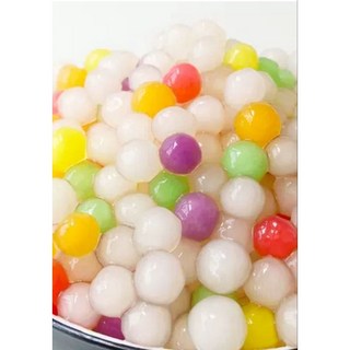 一台斤芋頭圓 地瓜圓 綜合圓 點心 小芋圓 小地瓜圓 粉圓 珍珠 波霸 QQ圓 (600公克), 1個, 彩色QQ圓