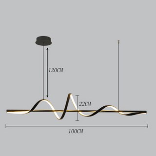 모던 다이닝 룸 램프 장식 모던 스마트 펜던트 조명 천장 램프 장식 살롱 샹들리에, 01 black A, 03 Length 100cm, 04 따뜻한 흰색