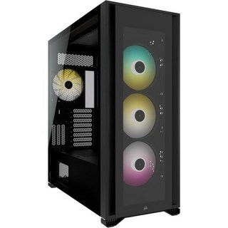 CORSAIR iCUE 7000X RGB 풀 타워 ATX PC 케이스 – 강화유리 패널 3개 넓은 내부 케이블 관리 SP140 ELITE 팬 4개 포함 블랙, 1개