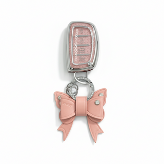 어니트 현대 차종 호환 크리스탈 차키케이스 자동차 키링 키홀더, 핑크, H-02(4버튼)
