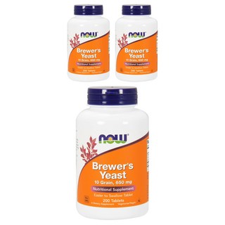 NOW Foods 啤酒酵母錠 650mg, 200顆, 3罐