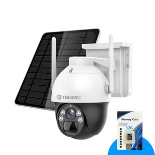 YESKAMO 예스카모 무선 CCTV 충전식 400만 PTZ회전 태양광 CCTV 카메라, KR-Q30, 1개