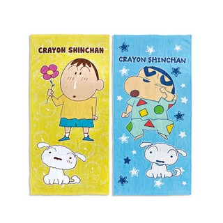 蠟筆小新授權正版卡通純棉浴巾 親膚吸水速乾 台灣製造, 阿呆款/黃色, 1個