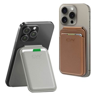 CW極上磁吸卡包支架 磁吸手機卡包 Magsafe卡套 皮革卡包 機械轉軸支架 悠遊卡卡夾, 棕色, 1個, 棕色