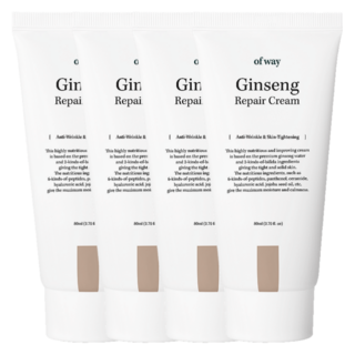 찬바람 손상 피부 회복+탄력+보습 케어! 오브웨이 유기농 홍삼 펩타이드 6종 안티에이징 영양 크림, 4개, 80ml
