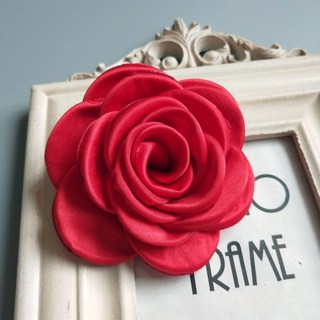 8CM立體山茶花胸針，布藝大花朵胸花，唯美時尚配飾，職業開業舞臺胸針, 大紅色8厘米, 1個