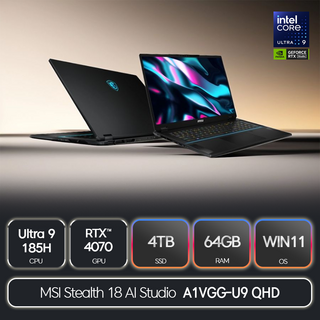 MSI Stealth 18 AI Studio 64GB 4TB 고용량 노트북 측면