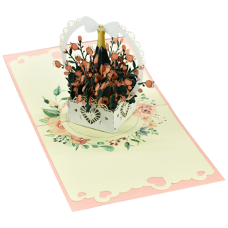 올데이해피 꽃 3D 입체 팝업 카드, 1개, 장미