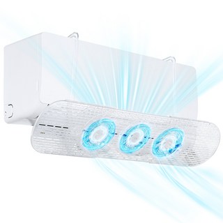 무타공 벽걸이 에어컨 무풍 바람막이 순환가드 무동력팬 에어컨 가드 걸이형 길이조절 냉난방 적용 에어컨 더스트 커버, 투명