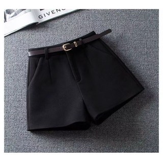 류룡 여성용 하이웨스트 A라인 모직 반바지(벨트 선물하기)