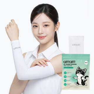 캣캣 골프 자외선 차단 쿨 팔토시 등산 무봉제 여름 UV 차단, 1세트, 화이트