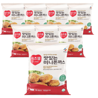 CJ 이츠웰 맛있는 미니돈까스 1kg x 8개 / 냉동 돈가스