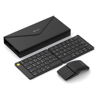 휴대용 접이식 무선 블루투스 키보드 마우스 세트 아이패드 호환 미니 저소음 사무용 태블릿용, 키패드, 블랙 접이식 키보드 마우스 세트, 단일 모델