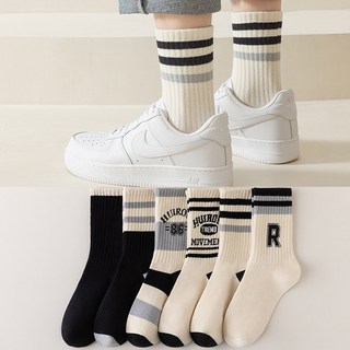 襪子 男款 純棉 中筒 潮流運動籃球學生襪 4雙入