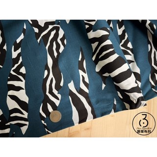 美國外貿布 布料DIY 藍綠色斑馬紋棉布 創意手作拼布材料, 1個