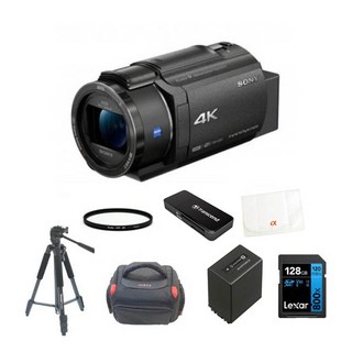 소니 FDR-AX43A 4K 캠코더 8종 풀 패키지 / 128G+FV100호환배터리+가방+삼각대+SD리더기+융+UV필터