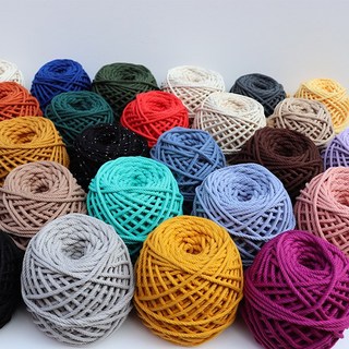 대구실사랑 컬러볼면사 90합 4mm 면로프 마크라메재료 실 면줄, 24.진밤