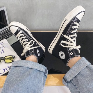 經典款帆布鞋 高筒擦油設計 情侶款韓版百搭 學生帆布鞋