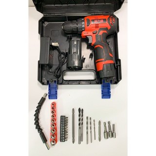 無刷電動鋰電鑽 附鑽頭組, 1個, 威力途 16.8V 1.5AH雙電 塑盒