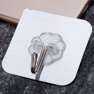 無痕掛鉤 強力無痕掛勾 不銹鋼掛勾 壁勾 防水透明無痕掛鉤 免釘掛勾 免打孔掛鉤, 1個, 拉絲銀不鏽鋼掛勾（加厚款）