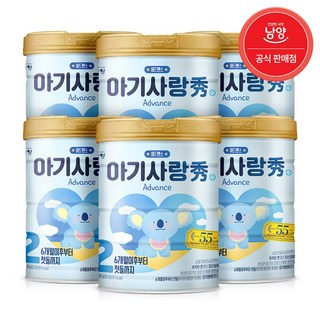 아기사랑수 6~12개월 어드밴스 분유 2단계, 800g, 6개