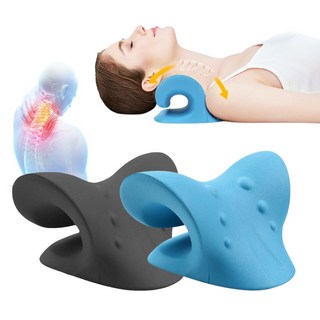목 스트레칭 기구 쿠션 넥 릴렉스 바른 스트레처 자세 운동 마사지 기구 베개 넥해먹 C커브형, 바른목경추베개-C커브형- 블루, 1개