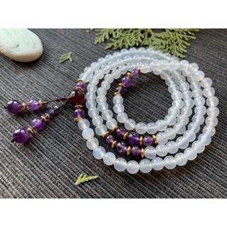 畫意坊 白玉髓瑪瑙 6mm 108珠 水晶手珠 - 天然白玉髓 圓珠念珠 現貨在台，祈福平安避邪, 1個