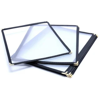 메뉴 커버 ABXF-20 팩 - 단일 페이지 2뷰 8.5 X 11인치 용지에 적합 레스토랑, 01 transparent