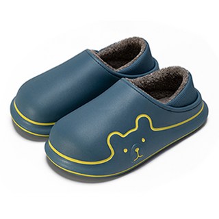 캐주얼 편안한 퍼 슬리퍼 미끄럼방지 방수 보온 신발 가을겨울 단색 실내 방한화 남녀공용