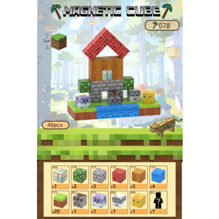 我的磁力世界積木磁力方塊，兒童DIY磁吸積木玩具，益智場景拼裝玩具, 動物小園