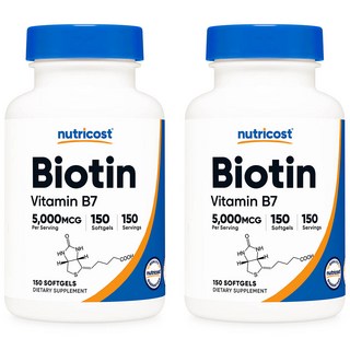 뉴트리코스트 비오틴 Vitamin B7 5000mcg 소프트젤 150정, 2개