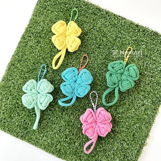 맘아트 DIY 양말목 네잎 클로버 키링 만들기 키트 행운, 그린, 1세트
