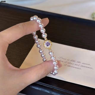 DFMEI 莫奈花園 正圓曼塔玫瑰施家珍珠彩色繁花手鍊女高級氣質小衆手飾