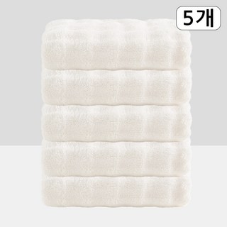 Craftsy 극세사 호텔 수건 40수 고흡수력 먼지없는 속건 타올 세면타월, 5개, 화이트색