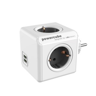 파워큐브 고용량 USB 멀티탭 4구 오리지널 화이트 디자인 콘센트 인테리어 예쁜 멀티코드, 1개